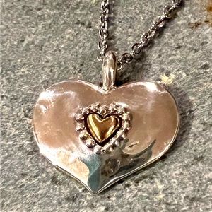 NWT Brighton 💙 Love Beyond Words Heart Pendant Necklace W/Collectible Tin 💛